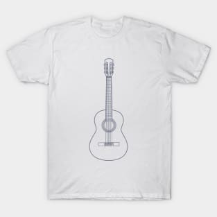 Classical Acoustic Guitar Outline T-Shirt